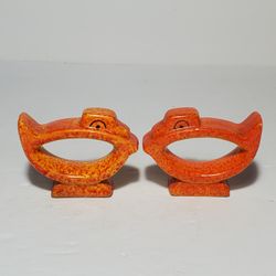 Orange Bird Napkin Rings Vintage