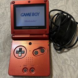 Nintendo Gameboy Advance SP Red With charger and game, flawed