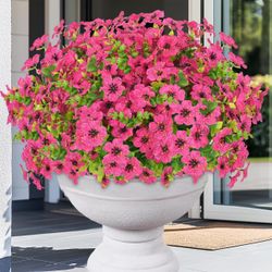 Elyum Artificial Flowers for Outdoors, 9 Bundles Artificial Plants & Flowers Outdoor, UV Resistant Faux Flowers Outdoor Fake Flowers for Outside Porch
