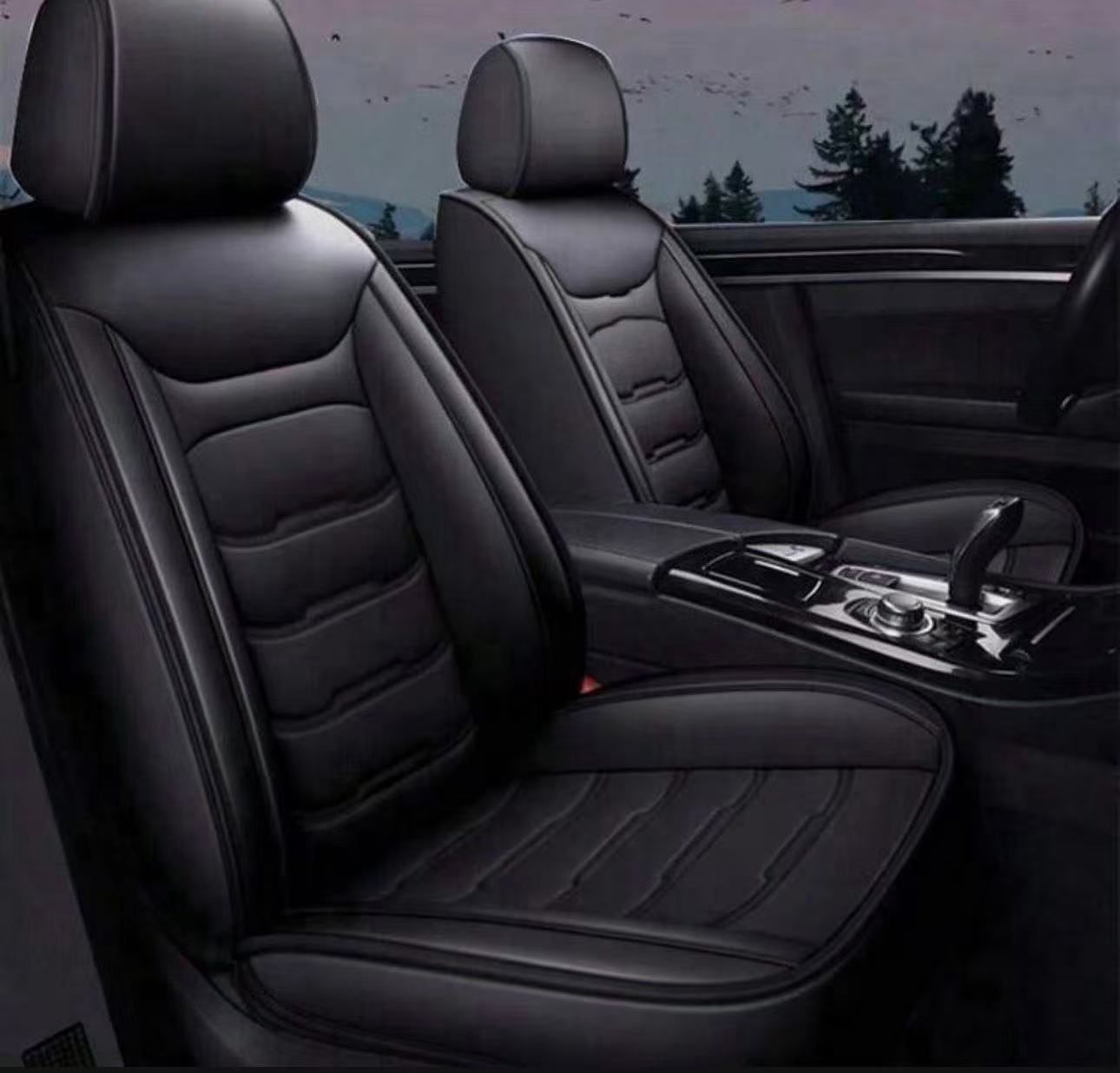 Universal Luxury PU Leather Car Seat Cover Full Set, Comfortable Car 5 Seat Covers Four Seasons For SUV, Sedan, Truck, Airbag Compatible