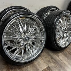 NEW staggered 24x9 and 24x11 esko forged wheels wrapped in Lexani tires