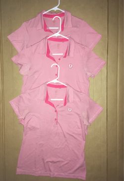 3 pink woman M polo shirts