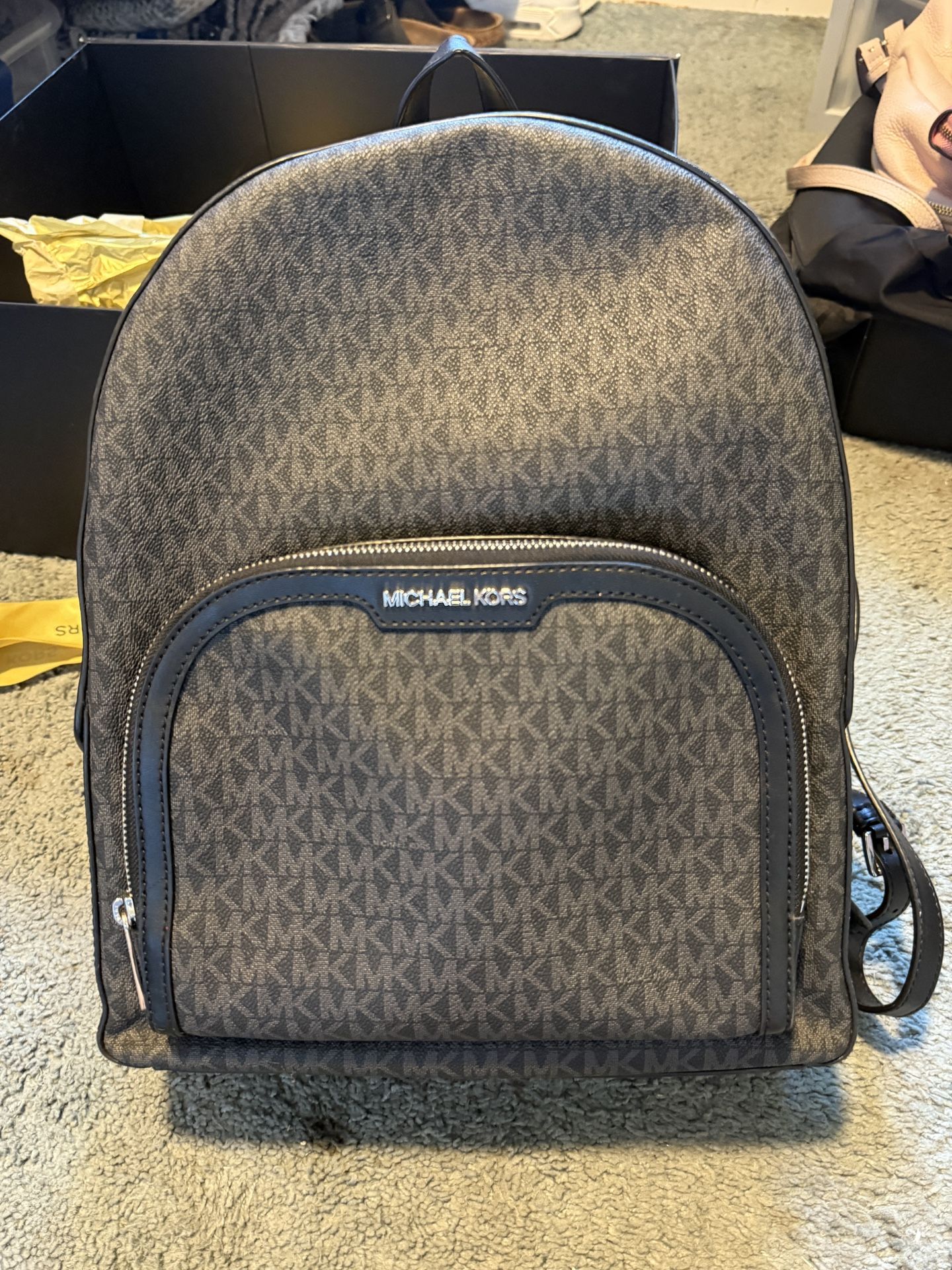 Large Black Michael Kors Signature Backpack