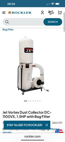 Jet Vortex Dust Collector DC 1100VX 1HP With Bag 