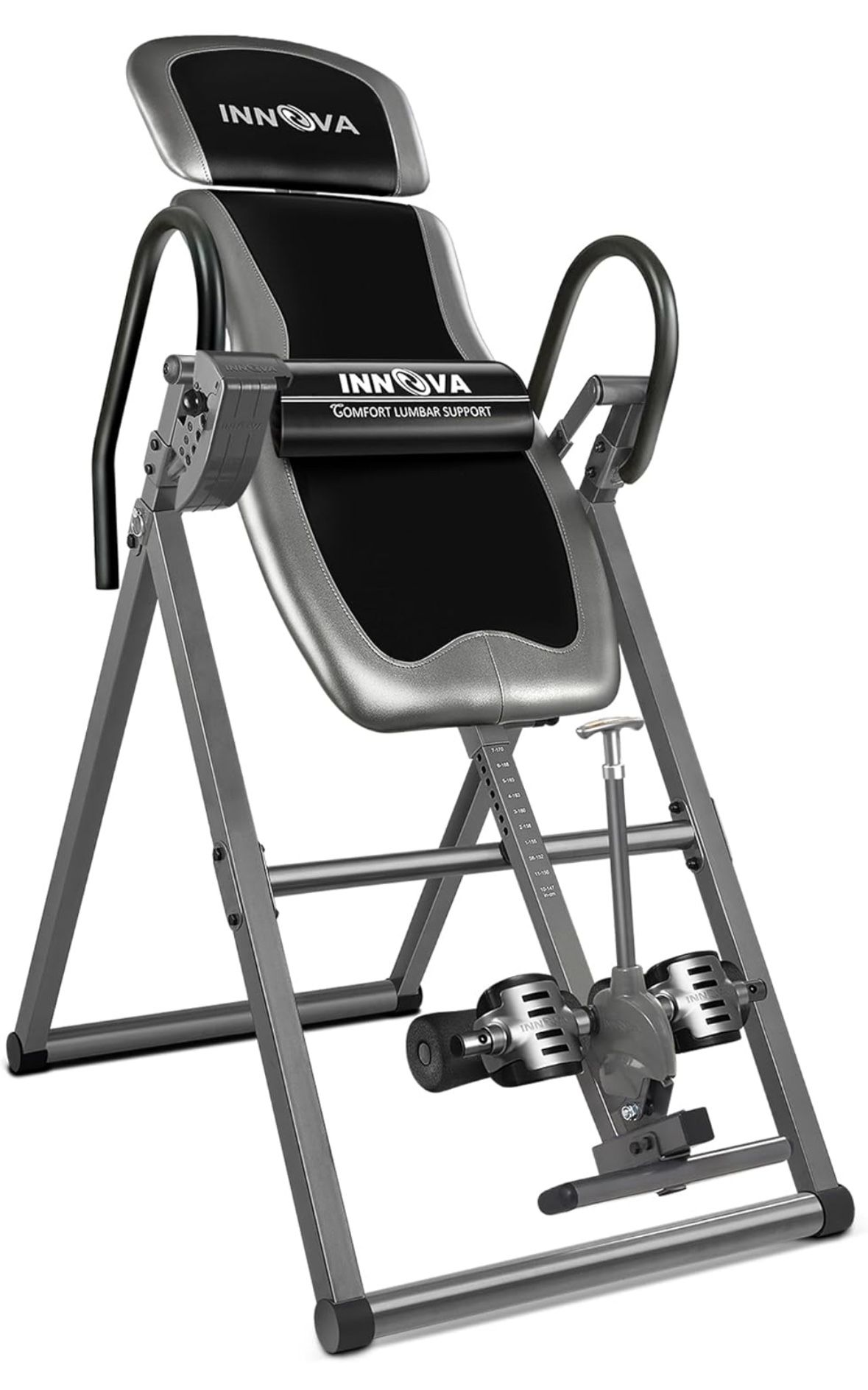 Innova Inversion Table with Adjustable Headrest, Reversible Ankle Holders, and 300 lb Weight Capacity