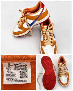 Women’s Nike Dunk Low Sneakers – Orange/White/Blue – EUR 37.5 / UK 4.5