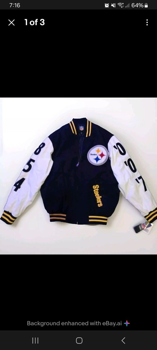 NFL STEELERS SUPERBOWL CHAMPIONS JACKET WITH TAGS!! SIZE M