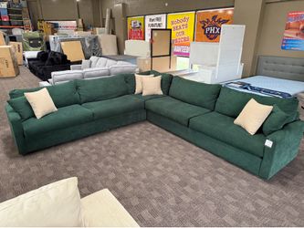Forest green large sectional