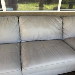 Leather Grey Couch