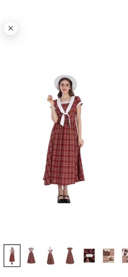 Women 1950s retro dress Vintage Christmas Plaid Dress Cap Sleeve size medium