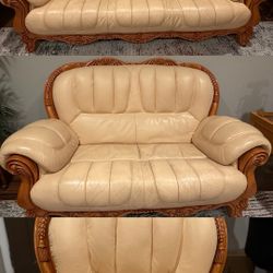 Living Room Leather Sofa Set