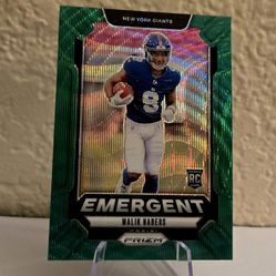 2024 Panini Prizm - Emergent Green Wave Prizm #6 Malik Nabers (RC)