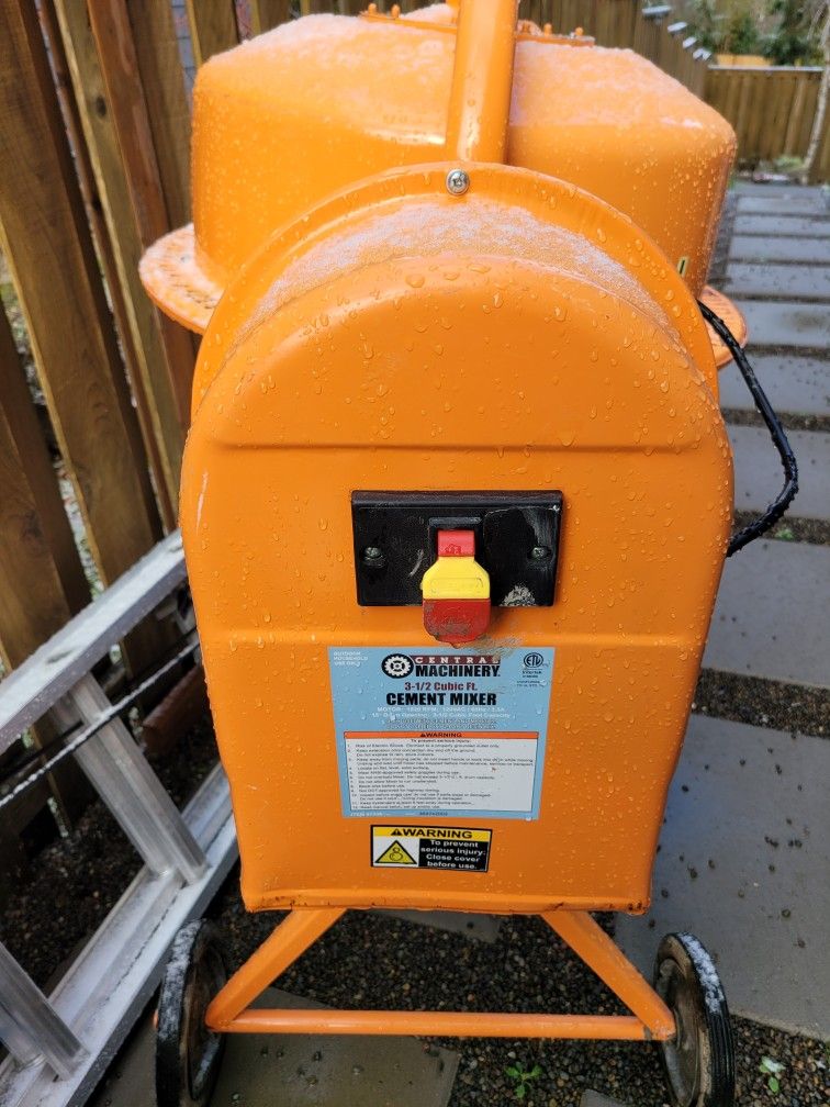1/3 Hp Electric Cement Mixer 3.5 Cubic Ft; 10.7 Amps, 36 RPM