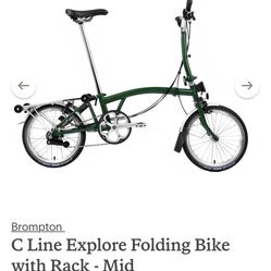 Brompton C Line Explore Folding Bike with Rack - Mid
