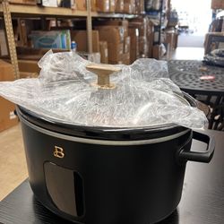 4Qt Slow Cooker with Touch-Activated Display, Black Sesame, New 