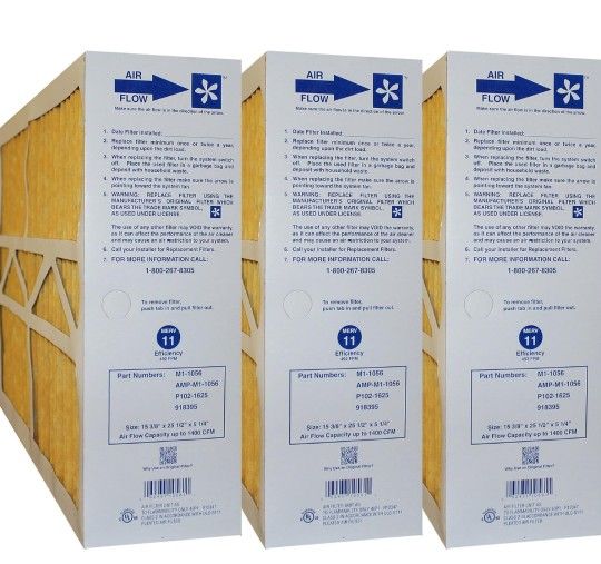 Box Of 3, Electro-Air Filter, M1-1056, 15 3/8" X 25 1/2" X 5 1/4"