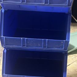 10 Stackable Plastic Bins 