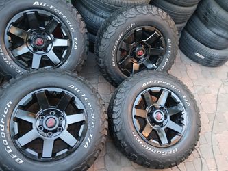 JUEGO DE RRINES PARA TROCAS TOYOTA TACOMA TUNDRA SECOYA 4RUNER YANTAS BFGOODRICH SEMINUEBAS MEDIDA 17