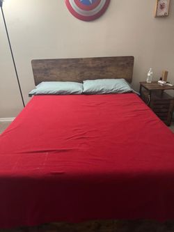 Full size bed frame mattress night stand dresser