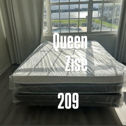 New Queen Pillowtop Mattress And Box Spring Set 