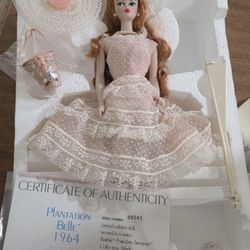 1991 Limited Edition Porcelain "Plantation Belle" Barbie Doll.