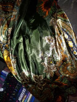 Floral Paisley Satin Fabric Garment