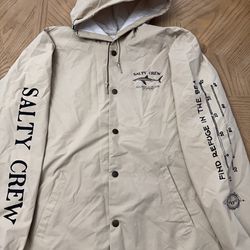 Salty Crew Bruce Snap hoodie Jacket  “Thrill Seekers and Risk Takers” Size Large 