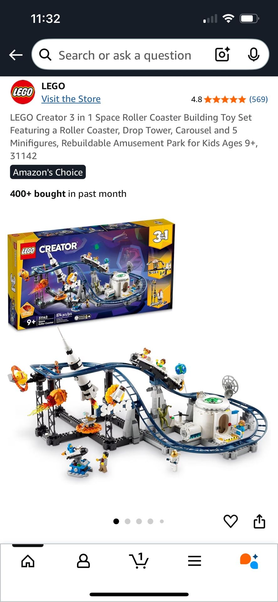 LEGO Creator 3 in 1 Space Roller Coaster