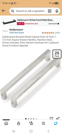 Goldenwarm Brushed Nickel Cabinet Pulls 25 Pack
