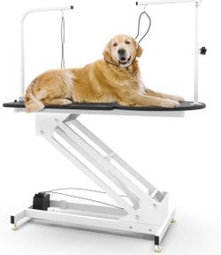 50 inch Heavy Duty Dog Pet Grooming Table for Large Dogs at Home 260lb Capacity Height-Adjustable Electric Lift Grooming Table Indoor Folding Pet Groo