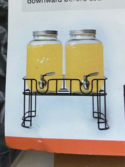 Dual Gallon Dispensers with Stand and Drip Trays