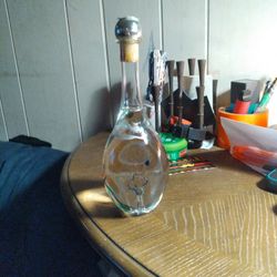 Vintage Handblown Liquor Decanter With Guitar In It 