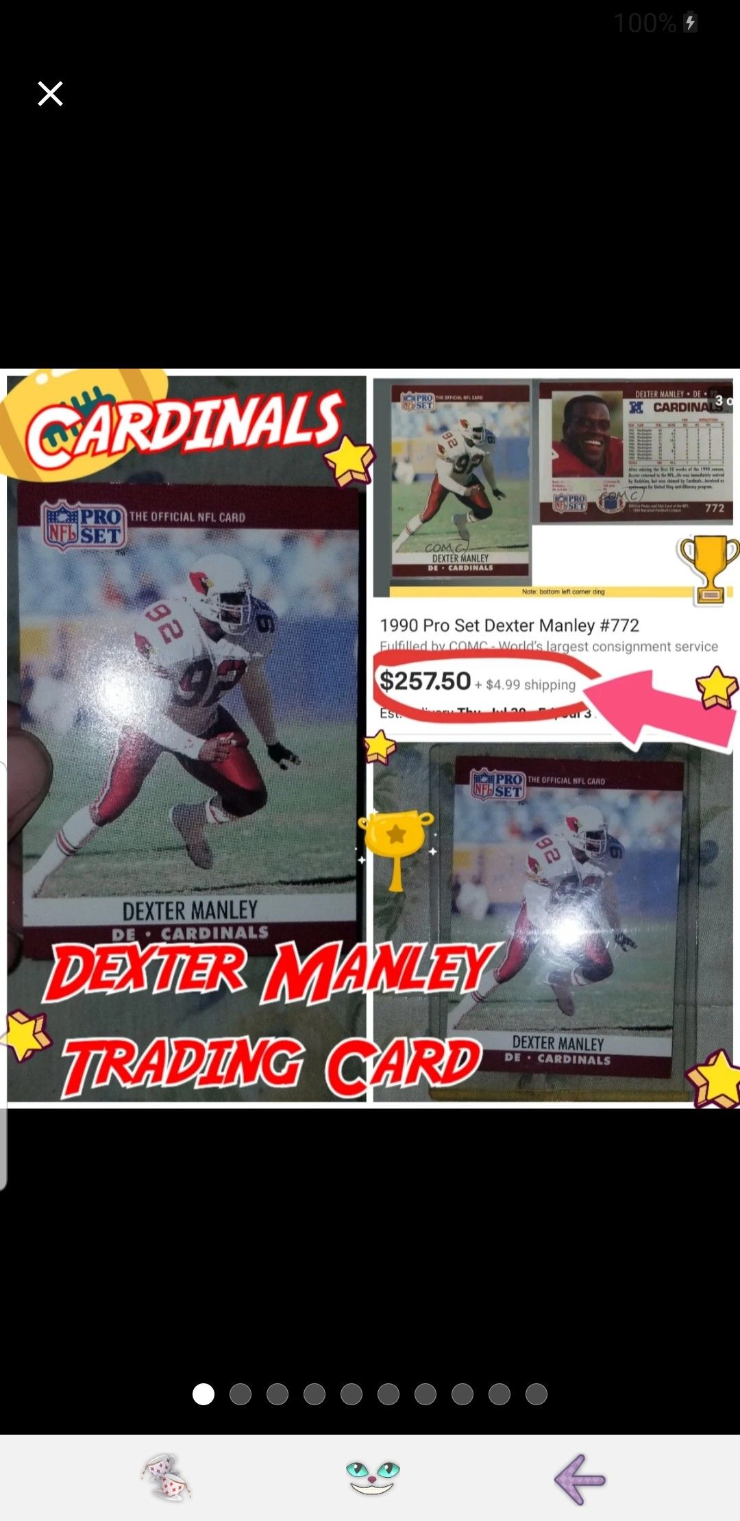 Dexter Manley Cardinals Card