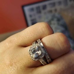 1 CT Engagement Ring And Wedding Band 
