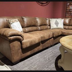 🟤 Oversized Brown Comfy Deep Seating Fabric Modern Couch Sectional ☑️ New Brand 🆕 Financing Options 💯 Showroom Available ✌🏻