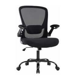Home Office Chair Ergonomic Desk Chair, Mesh Computer Chair with Flip-up Arms, Adjustable Height