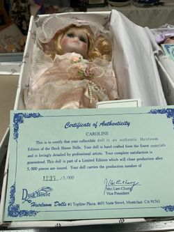 Duck House Heirloom “Caroline” Porcelain Doll for Sale in