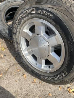 Set of 17” GMC 6 lug rims with tires