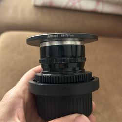 Carl Zeiss Sonnar F2 85mm lens with 77mm step up ring