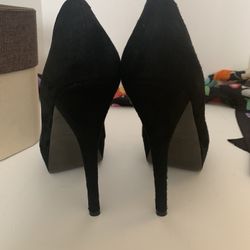 Final Sale -  Size 9 Black Suede 5.5 In High Heels 