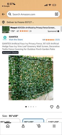 Giantex Artificial Ivy Privacy Fence Screen 95x59