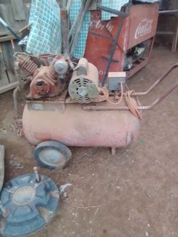 Vintage Horizontal Tank Air Compressor