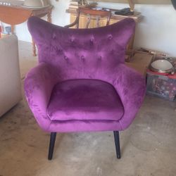 Purple Suede Accent Chair