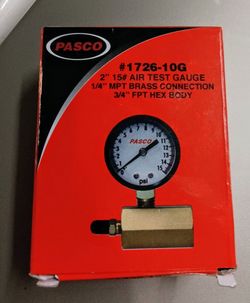 Pasco
1726-10G - 2" 1/10 PSI Air Test Gauge Assembly