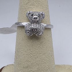 Teddy Bear Moissanite Ring | Rhodium S925 | Size 6