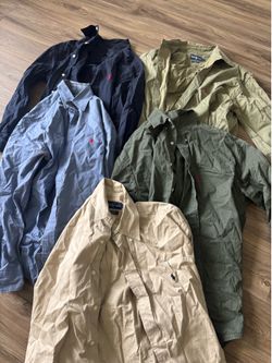 5 long sleeve Ralph Lauren polo shirts size l used 10$ each or take all for 40$