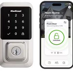 HALO Satin Nickel Single-Cylinder Keypad Electronic Smart Lock Deadbolt Featuring SmartKey, Touchscreen and WiFi