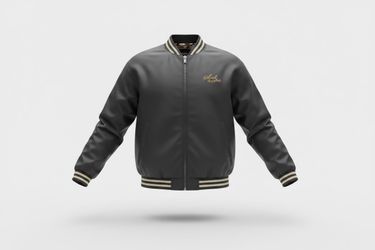 Kith Men’s Black Bomber Jacket Full Zip Logo Solid Cotton Size L