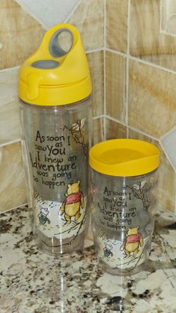 Winnie the Pooh Disney TERVIS LEGACY BOTTLE & 10 oz wavy cup