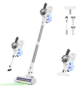 Trucozie Cordless Vacuum Cleaner, Lightweight 8 in 1 Vacuum Cleaner with 45 Minutes Runtime, Powerful Suction, Green Light and Home Standing Vacuum Cl